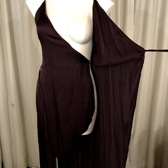 Young Fabulous & Broke NEW! YFB Maxi Slip Dress Wrap Deep Purple SMALL - Picture 9 of 14